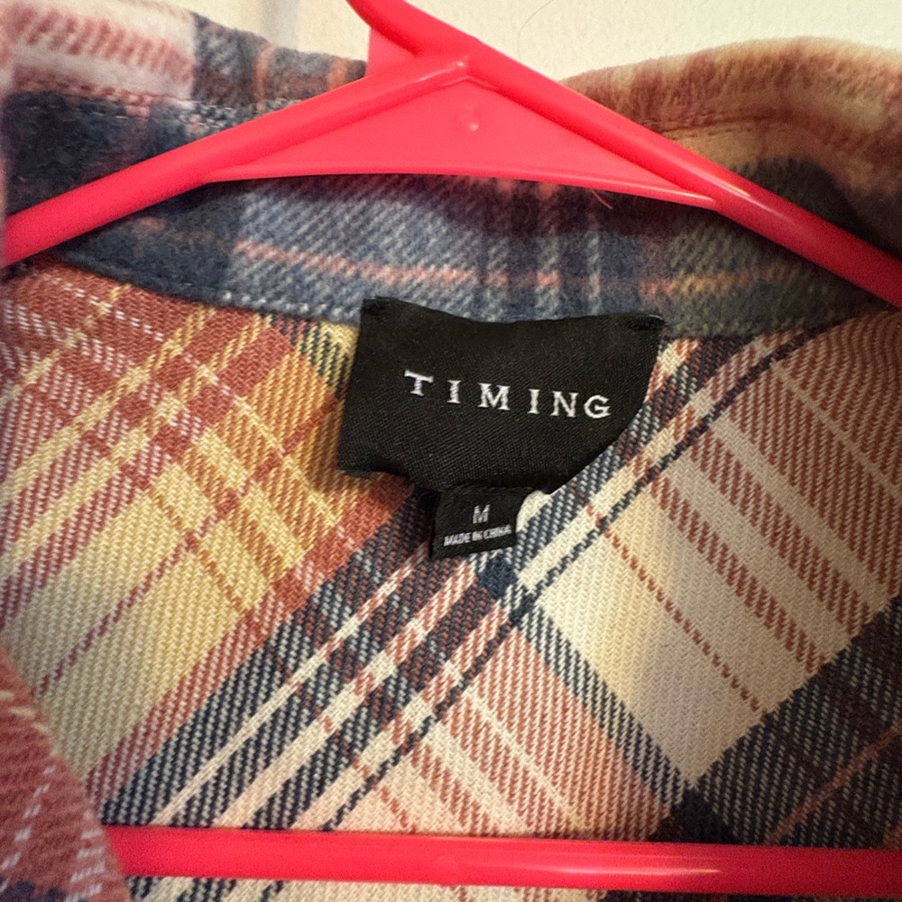 Plaid Button-Up Shacket - Picture 2 of 4